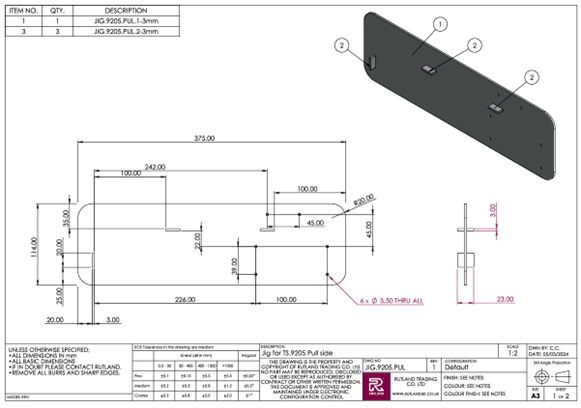 Design for a Rutland Door Closer Jig