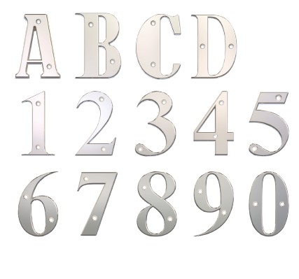 Screw Fix Door Numeral and Letters